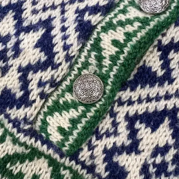 Vintage LL Bean Nordic Fair Isle Pattern Ski Holiday Sweater Christmas Knit USA - Picture 3 of 10